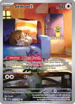 Skwovet Pokemon card from Scarlet & Violet, card number 222
