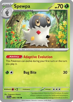 Spewpa Pokemon card from Scarlet & Violet, card number 9