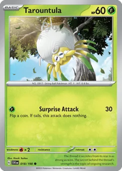 Tarountula Pokemon card from Scarlet & Violet, card number 18