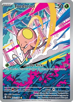 Toedscool Pokemon card from Scarlet & Violet, card number 201