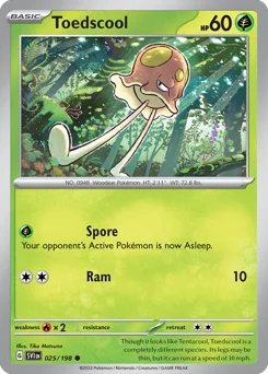Toedscool Pokemon card from Scarlet & Violet, card number 25