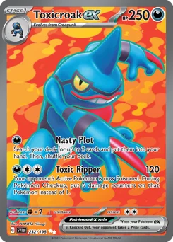 Toxicroak ex Pokemon card from Scarlet & Violet, card number 232