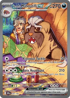 Arven's Mabosstiff ex Pokemon card from Destined Rivals, card number 235