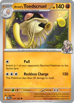 Arven's Toedscruel Pokemon card from Destined Rivals, card number 110