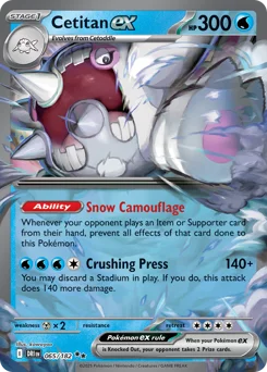 Cetitan ex Pokemon card from Destined Rivals, card number 65