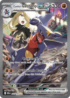 Cynthia's Garchomp ex Pokemon card from Destined Rivals, card number 232