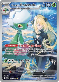 Cynthia's Roserade Pokemon card from Destined Rivals, card number 184