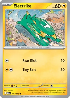 Electrike Pokemon card from Destined Rivals, card number 75