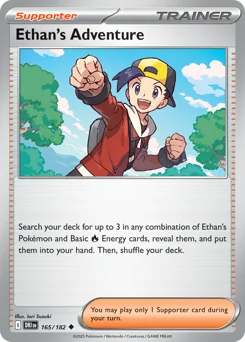 Ethan's Adventure Pokemon card from Destined Rivals, card number 165