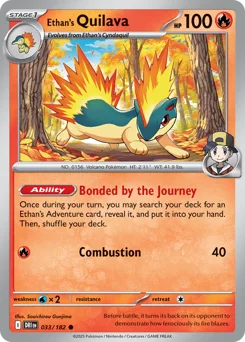 Ethan's Quilava Pokemon card from Destined Rivals, card number 33