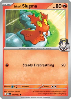 Ethan's Slugma Pokemon card from Destined Rivals, card number 35