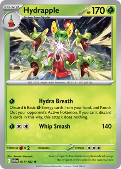 Hydrapple Pokemon card from Destined Rivals, card number 18