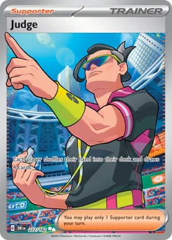 Judge Pokemon card from Destined Rivals, card number 222