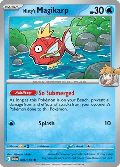 Misty's Magikarp Pokemon card from Destined Rivals, card number 48