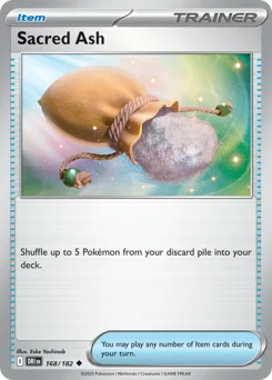 Sacred Ash Pokemon card from Destined Rivals, card number 168