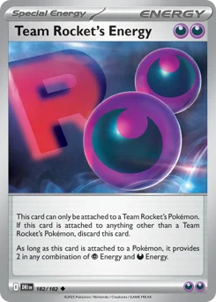 Team Rocket's Energy Pokemon card from Destined Rivals, card number 182