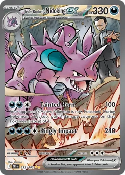Team Rocket's Nidoking ex Pokemon card from Destined Rivals, card number 233