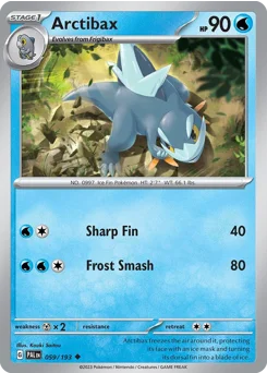 Arctibax Pokemon card from Paldea Evolved, card number 59