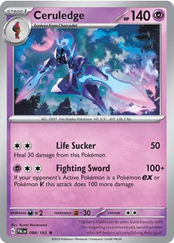 Ceruledge Pokemon card from Paldea Evolved, card number 98