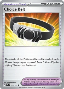 Choice Belt Pokemon card from Paldea Evolved, card number 176