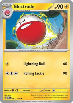 Electrode Pokemon card from Paldea Evolved, card number 67