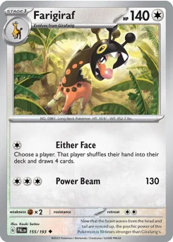 Farigiraf Pokemon card from Paldea Evolved, card number 155