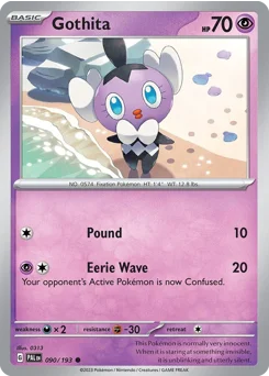 Gothita Pokemon card from Paldea Evolved, card number 90