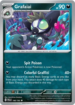 Grafaiai Pokemon card from Paldea Evolved, card number 146
