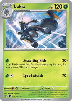 Lokix Pokemon card from Paldea Evolved, card number 21