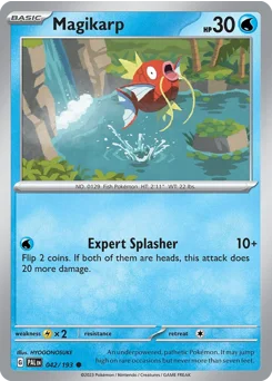 Magikarp Pokemon card from Paldea Evolved, card number 42