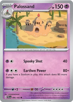 Palossand Pokemon card from Paldea Evolved, card number 96