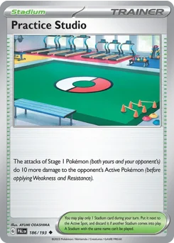 Practice Studio Pokemon card from Paldea Evolved, card number 186