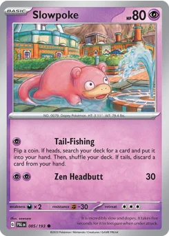 Slowpoke Pokemon card from Paldea Evolved, card number 85