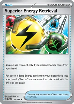 Superior Energy Retrieval Pokemon card from Paldea Evolved, card number 189