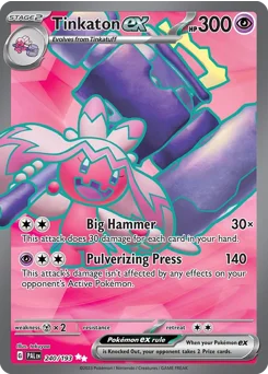 Tinkaton ex Pokemon card from Paldea Evolved, card number 240