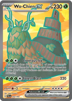 Wo-Chien ex Pokemon card from Paldea Evolved, card number 232