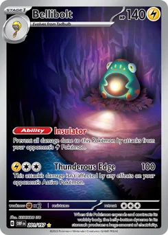 Bellibolt Pokemon card from Obsidian Flames, card number 201