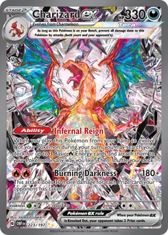 Charizard ex Pokemon card from Obsidian Flames, card number 223