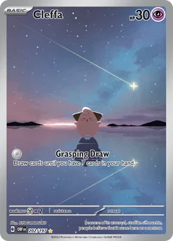 Cleffa Pokemon card from Obsidian Flames, card number 202