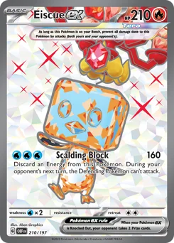 Eiscue ex Pokemon card from Obsidian Flames, card number 210