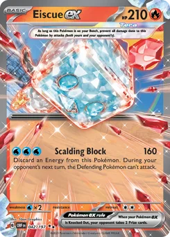 Eiscue ex Pokemon card from Obsidian Flames, card number 42