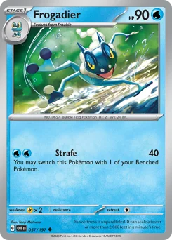 Frogadier Pokemon card from Obsidian Flames, card number 57