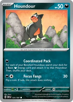 Houndour Pokemon card from Obsidian Flames, card number 131