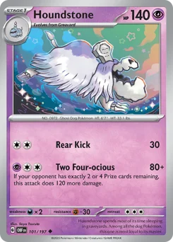 Houndstone Pokemon card from Obsidian Flames, card number 101