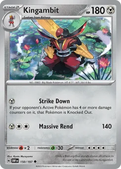 Kingambit Pokemon card from Obsidian Flames, card number 150