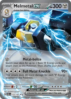 Melmetal ex Pokemon card from Obsidian Flames, card number 153