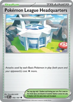Pokémon League Headquarters Pokemon card from Obsidian Flames, card number 192