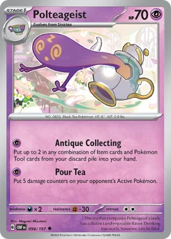 Polteageist Pokemon card from Obsidian Flames, card number 98