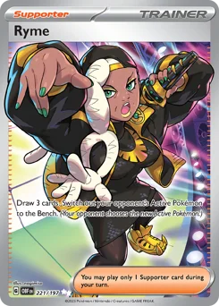 Ryme Pokemon card from Obsidian Flames, card number 221