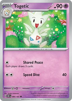 Togetic Pokemon card from Obsidian Flames, card number 84